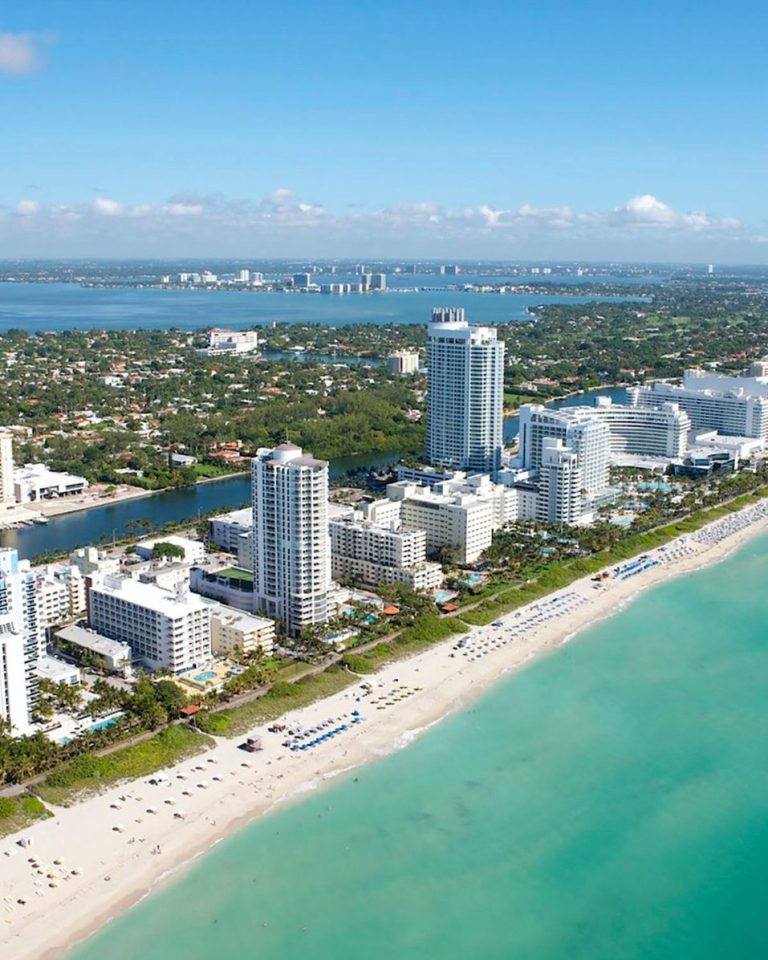Florida coastline with high-rise condos and hotels